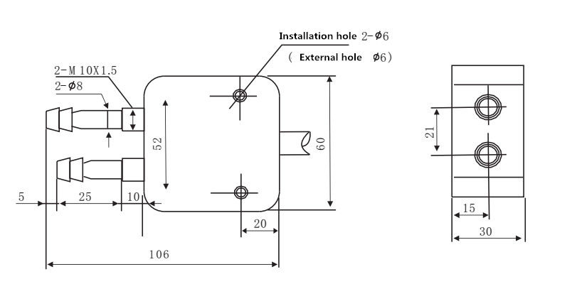 風のためのアルミニウム ハウジングが付いているWNKの乾いた空気の差動圧力センサーI2C