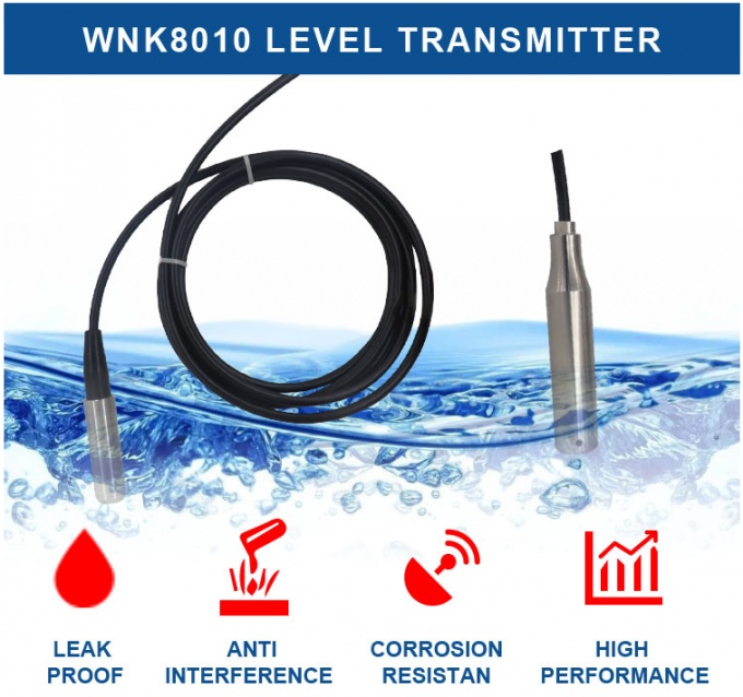 プール/タンク測定のためのさび止め4-20mA浸水許容の水位センサー